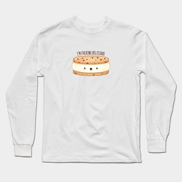 Ice Cream Sandwich Long Sleeve T-Shirt by Sam Potter Design